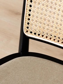 Scaun dining, din bumbac si rattan, Cleopatra