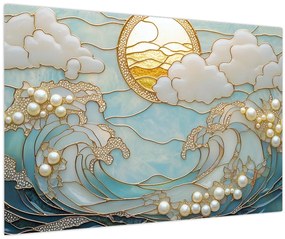 Tablou - Perle 3D în Ocean (90x60 cm)