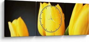 Tablou cu lalele (cu ceas) (90x30 cm)