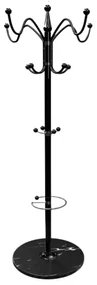 Casaria Cuier de podea TENZY cu bază din marmură, 37x173cm, negru
