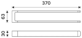 Suport de perete pentru prosoape NIMCO MAC 29098-90 MAYA 37 cm negru mat