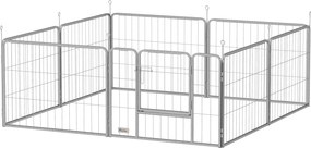 PawHut Tarc pentru animale, gard pentru câini, loc de joacă pentru animale, flexibil adaptabil, oțel inoxidabil | Aosom Romania