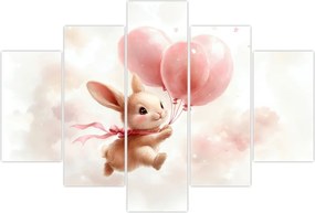 Tablou - Iepuraș cu Baloane (150x105 cm)