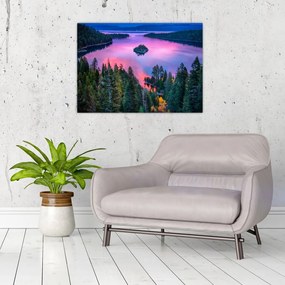 Tablou pe sticlă - Lacul Tahoe, Sierra Nevada, California, SUA (70x50 cm)