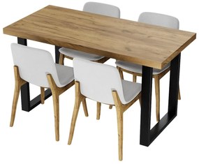 Masă de sufragerie Ivony 135 (craft auriu). 1092038