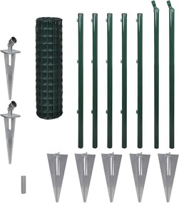 vidaXL Euro gard, verde, 10 x 1 m, oțel