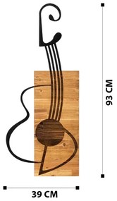 Decorațiune de perete 39x93 cm lemn/metal chitară