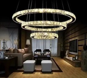 Lustra LED cu telecomanda Cristal Elit'S, Suspendata, wifi 2.4G lumina/rece/calda/neutra intensitate reglabila, 140W