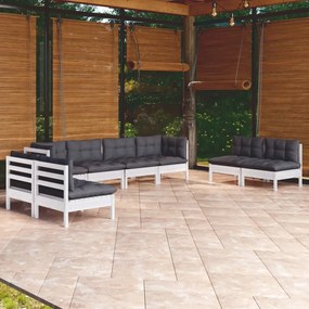 3096233 vidaXL Set mobilier de grădină cu perne, 8 piese, lemn masiv de pin