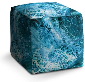 Taburet Cube albastru magic, albastru