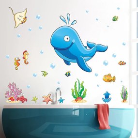 Sticker perete Happy Whale