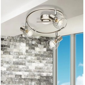 Plafoniera cu 3 spoturi design industrial TEXAS nichel, crom