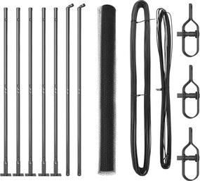 vidaXL Stâlp de gard. Gri 10 x 1,4 m (plasă de 13 mm) Oțel și PVC