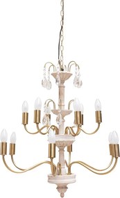 Candelabru din metal si sticla, 61 cm, Saumur