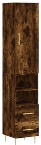 3198910 vidaXL Dulap înalt, stejar fumuriu, 34,5x34x180 cm, lemn prelucrat