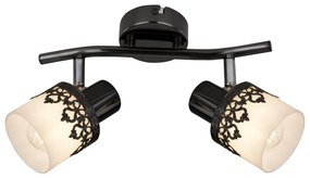 Aplica cu 2 spoturi design romantic LACEY negru/alb/crom 5342 RX
