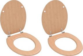 vidaXL Capace WC, 2 buc., MDF, model bambus