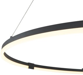 Lampă suspendată de design neagră 120cm incl. LED cu 3 trepte de intensitate luminoasă - Anello