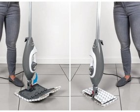 Mop curatare cu aburi Shark S6005EU, 1200W, 0,5 L, 2 setari, Tehnologie Klick'n Flip, Steam Blaster, Lavete mop Dirt Grip, Alb/Gri