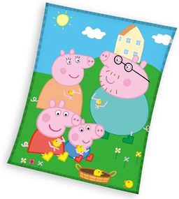 Purcelușa Peppa Picnic pătură polar coral 150x200cm