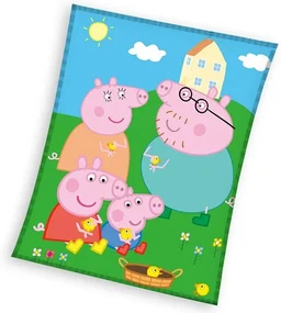 Purcelușa Peppa Picnic pătură polar coral 150x200cm