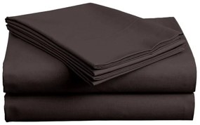 Cearsaf de bumbac LUX maro inchis 140x240 cm
