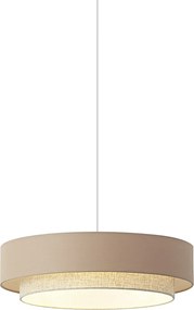 Lampă suspendată modernă bej cu natural 50cm 3 lumini - Drum Duo
