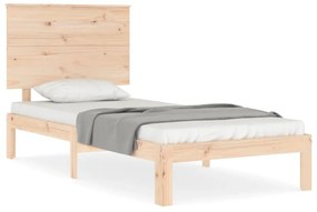 3193646 vidaXL Cadru de pat cu tăblie, 90x200 cm, lemn masiv