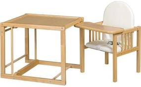 COSING - Scaun de masă pentru copii 2-în-1 Viktoria fag/alb