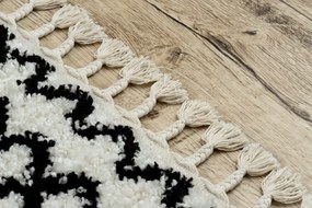 Covor PROMO Berber Safi N9040 albsi negru Franjuri shaggy pletos