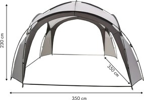 Foișor de grădină gri 3,5x3,5 m