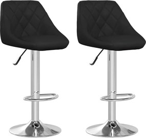 vidaXL Scaune de bar, 2 buc., negru, piele ecologică