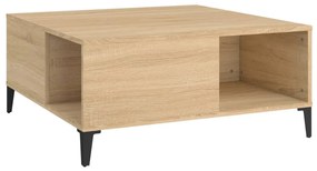 vidaXL Măsuță de cafea, stejar afumat, 80x80x36,5 cm, lemn prelucrat