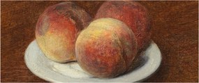 Tablou - Henri Fantin-Latour, Three Peaches on a Plate, reproducere (120x50 cm)