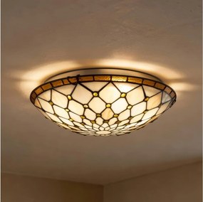 BRILAGI - Tiffany plafonieră cu vitralii IVORY 2xE27/60W/230V Ø 40 cm