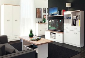 Comodă 1D4S, alb/stejar sonoma, TOPTY TYP 12
