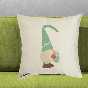 Perna Decorativa Gnom Nordic cu Cana Calda Menta, 40x40 cm, Ecru, Husa Detasabila, Perna Inclusa, BEKZ®
