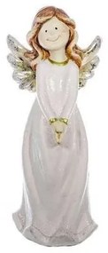 Decoratiune Craciun, ceramica, inger cu aripi, 19x45 cm