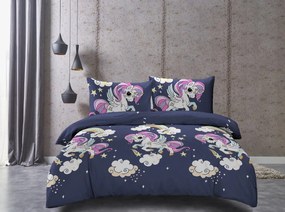 Lenjerie de pat pentru copii din microfibra UNICORN albastru Dimensiune lenjerie de pat: 70 x 80 cm | 140 x 200 cm