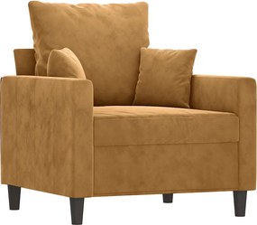 vidaXL Fotoliu canapea, Maro, 60 cm, catifea