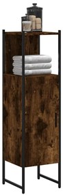 vidaXL Dulap de baie, stejar afumat, 33x33x120,5 cm, lemn prelucrat