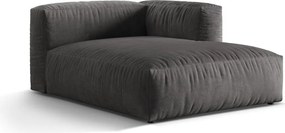 Modul pentru canapea modulară gri cu tapițerie din catifea (cu colț pe partea dreaptă) Martina – Micadoni