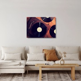 Tablou pe sticlă - Discuri de gramafon (70x50 cm)