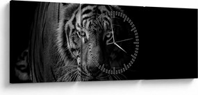 Tablou - Tigru sălbatic (cu ceas) (90x30 cm)