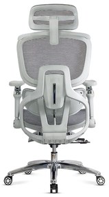 Scaun ergonomic gri de birou cu suport lombar încălzit cu masaj și șezut cu ventilație SYYT 9521