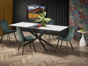 Masă de sufragerie extensibilă 160-200 cm Delma (marmură alb + negru + gri) (pentru 6 8 persoane). 1048919
