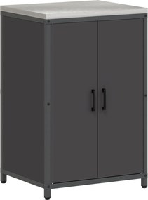 vidaXL Depozitare pentru bucătărie cu raft Negru 60 x 50 x 92 cm Oțel