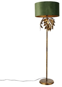 Lampa de podea vintage auriu antic cu nuanta verde - Linden