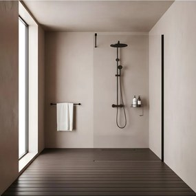 Paravan de dus Rea Flexi Transparent 100 cm negru