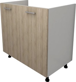 Corp Masca Chiuveta Lecce, 2 Usi, Stejar Sonoma/Alb, 80 x 50 x 80 cm